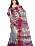 Pradip Fabrics Floral Print Tant Silk Blend Saree