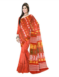 Pradip Fabrics Floral Print Tant Silk Blend Saree