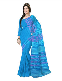 Pradip Fabrics Floral Print Tant Silk Blend Saree