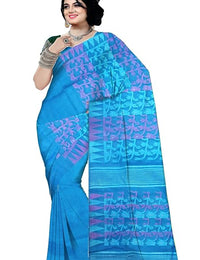 Pradip Fabrics Floral Print Tant Silk Blend Saree
