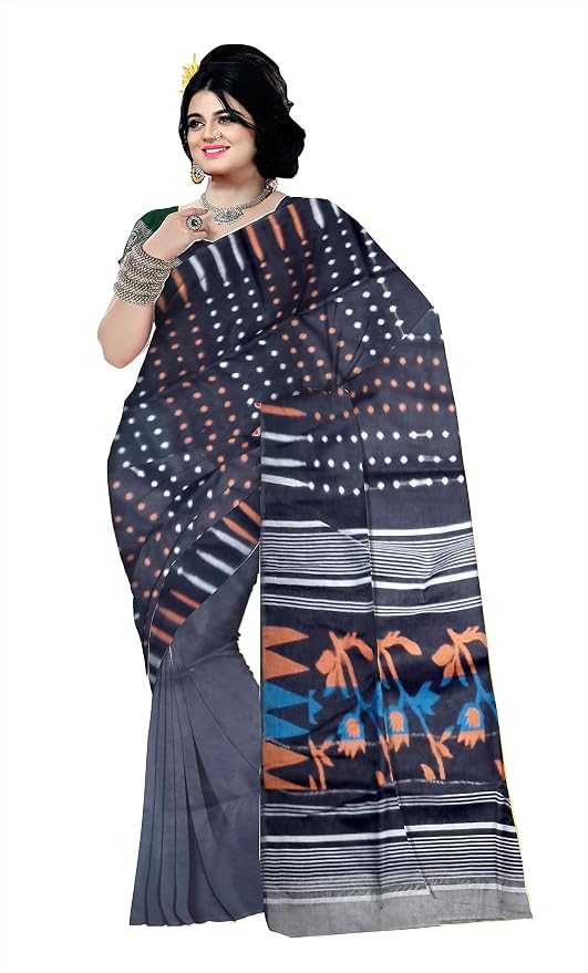 Pradip Fabrics Floral Print Tant Silk Blend Saree