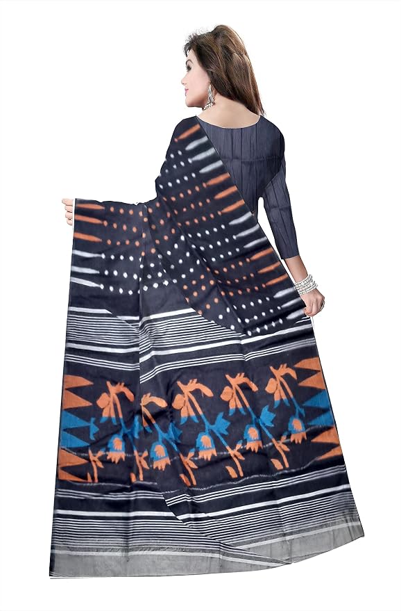 Pradip Fabrics Floral Print Tant Silk Blend Saree