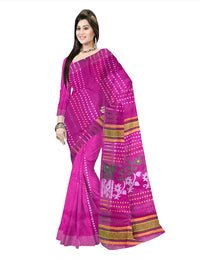 Pradip Fabrics Floral Print Tant Silk Blend Saree