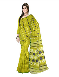 Pradip Fabrics Floral Print Tant Silk Blend Saree