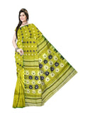 Pradip Fabrics Floral Print Tant Silk Blend Saree