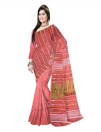 Pradip Fabrics Floral Print Tant Silk Blend Saree