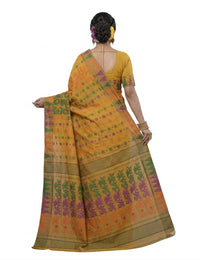 Pradip Fabrics Floral Print Tant Silk Blend Saree