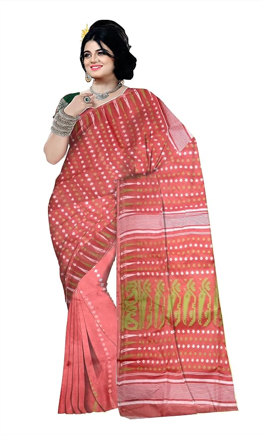 Pradip Fabrics Floral Print Tant Silk Blend Saree