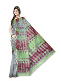 Pradip Fabrics Floral Print Tant Silk Blend Saree