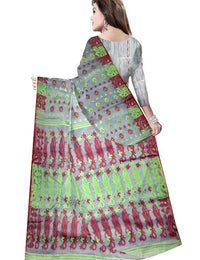 Pradip Fabrics Floral Print Tant Silk Blend Saree