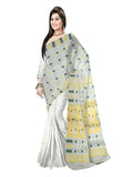 Pradip Fabrics Floral Print Tant Silk Blend Saree
