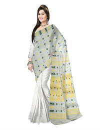 Pradip Fabrics Floral Print Tant Silk Blend Saree