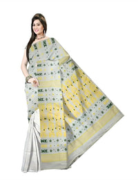 Pradip Fabrics Floral Print Tant Silk Blend Saree
