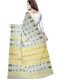 Pradip Fabrics Floral Print Tant Silk Blend Saree