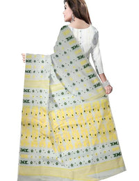 Pradip Fabrics Floral Print Tant Silk Blend Saree