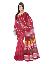 Pradip Fabrics Floral Print Tant Silk Blend Saree