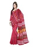 Pradip Fabrics Floral Print Tant Silk Blend Saree