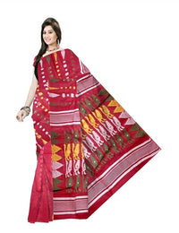 Pradip Fabrics Floral Print Tant Silk Blend Saree