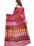 Pradip Fabrics Floral Print Tant Silk Blend Saree