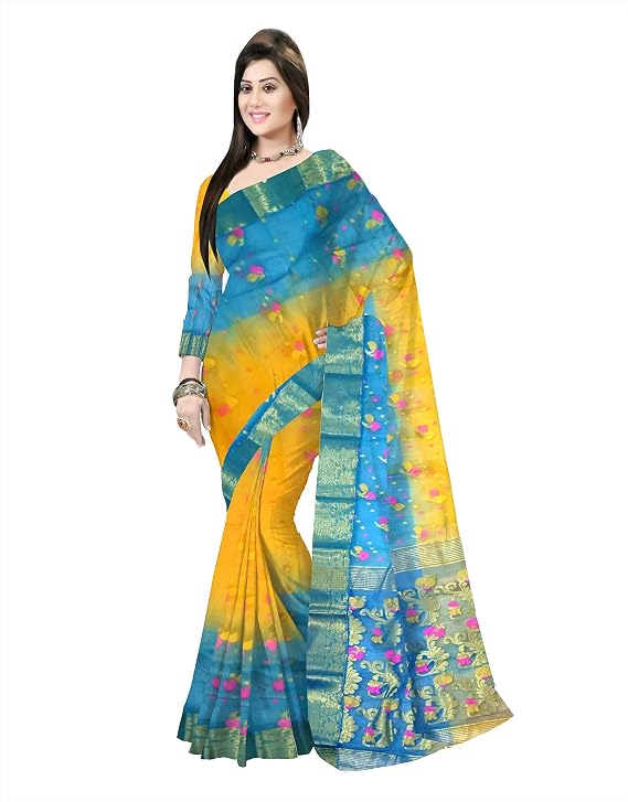 Pradip Fabrics Woven Tant Silk Blend Saree
