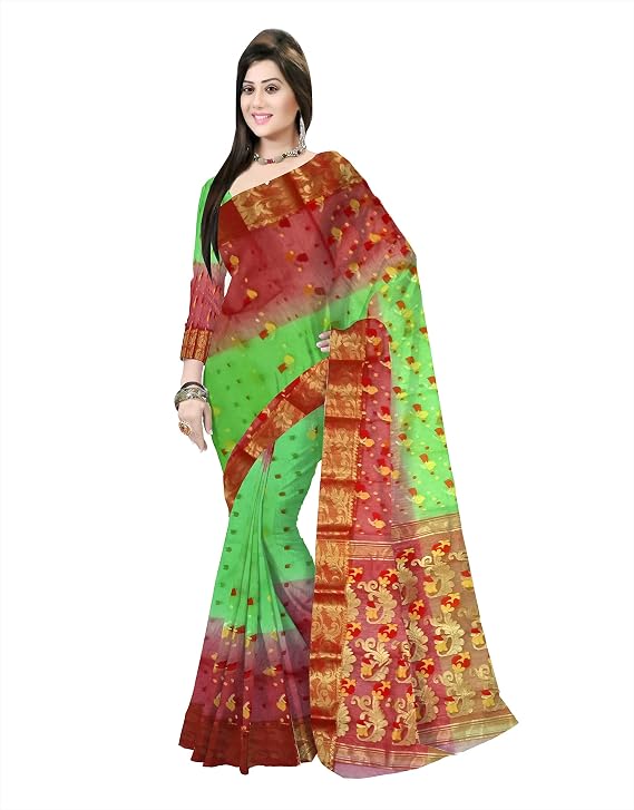 Pradip Fabrics Woven Tant Silk Blend Saree