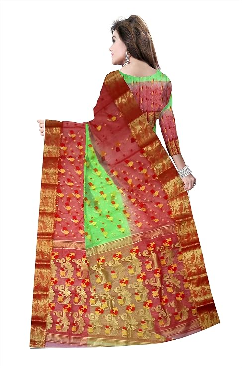Pradip Fabrics Woven Tant Silk Blend Saree