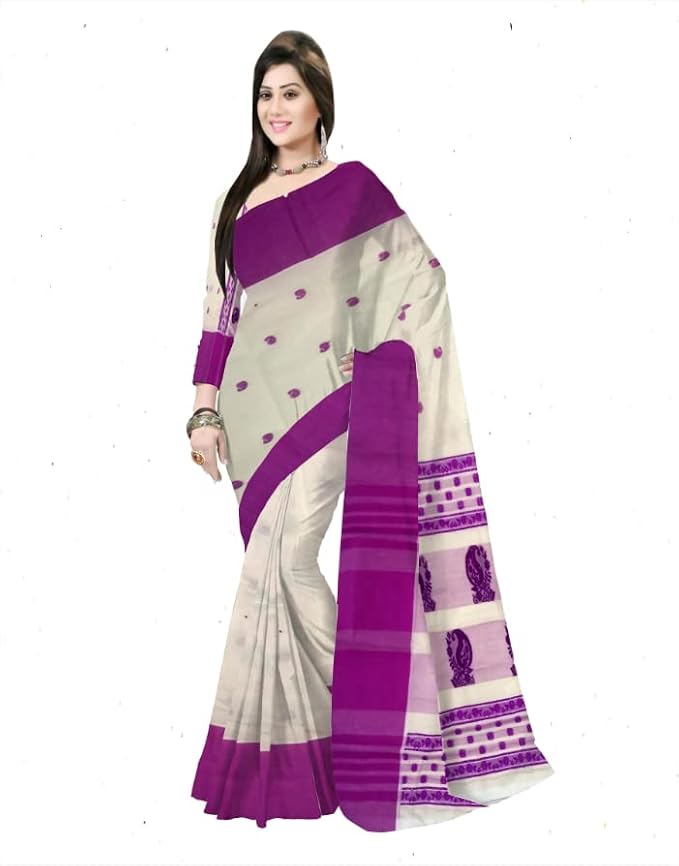 Pradip Fabrics Women's Festive Wear Ethnic Handloom Tant Saree