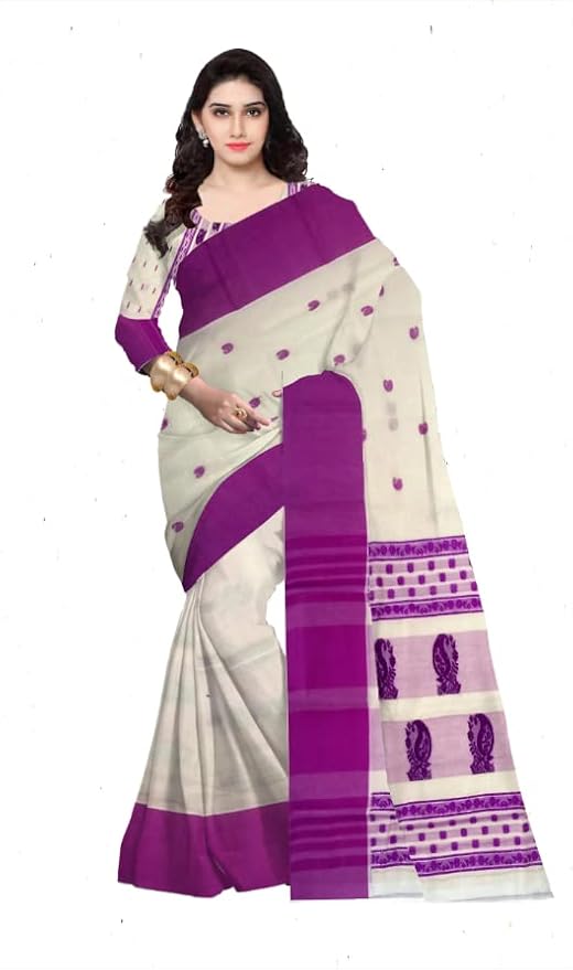 Pradip Fabrics Women's Festive Wear Ethnic Handloom Tant Saree