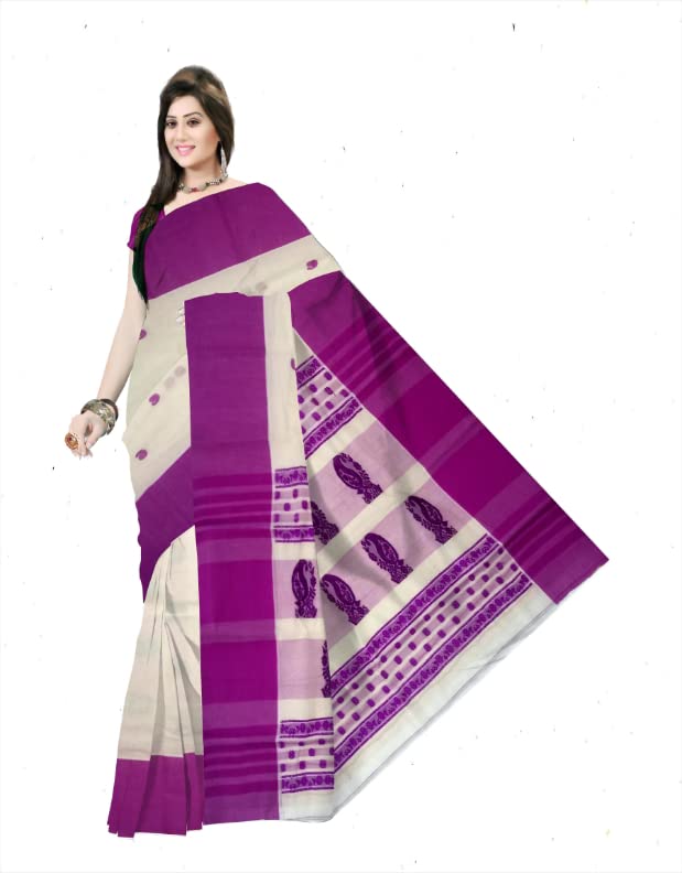 Pradip Fabrics Women's Festive Wear Ethnic Handloom Tant Saree