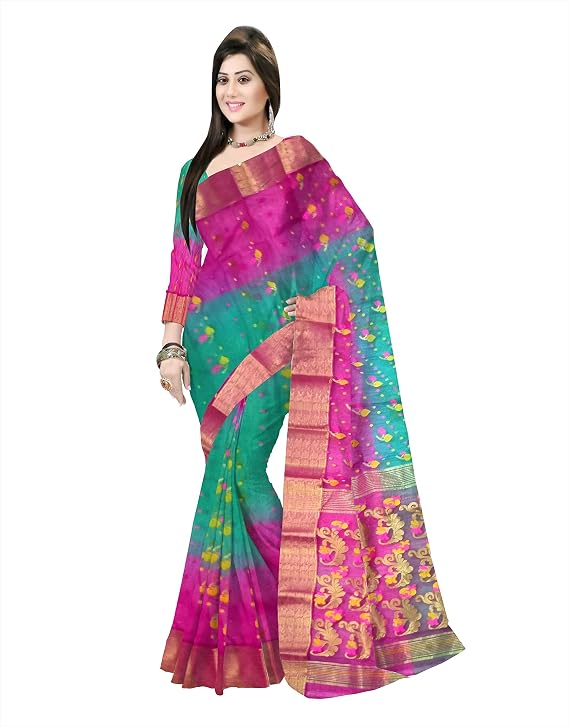 Pradip Fabrics Woven Tant Silk Blend Saree