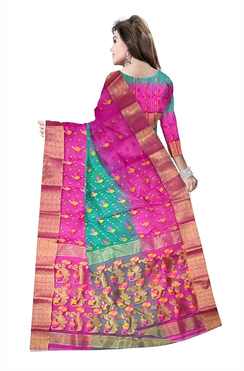 Pradip Fabrics Woven Tant Silk Blend Saree