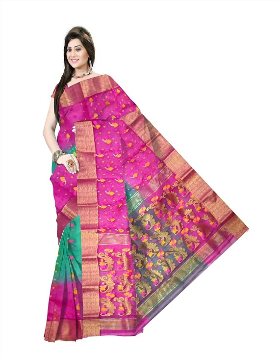 Pradip Fabrics Woven Tant Silk Blend Saree