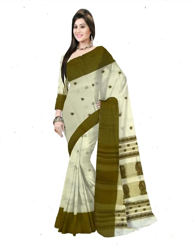 Pradip Fabrics Women's Festive Wear Ethnic Handloom Tant Saree