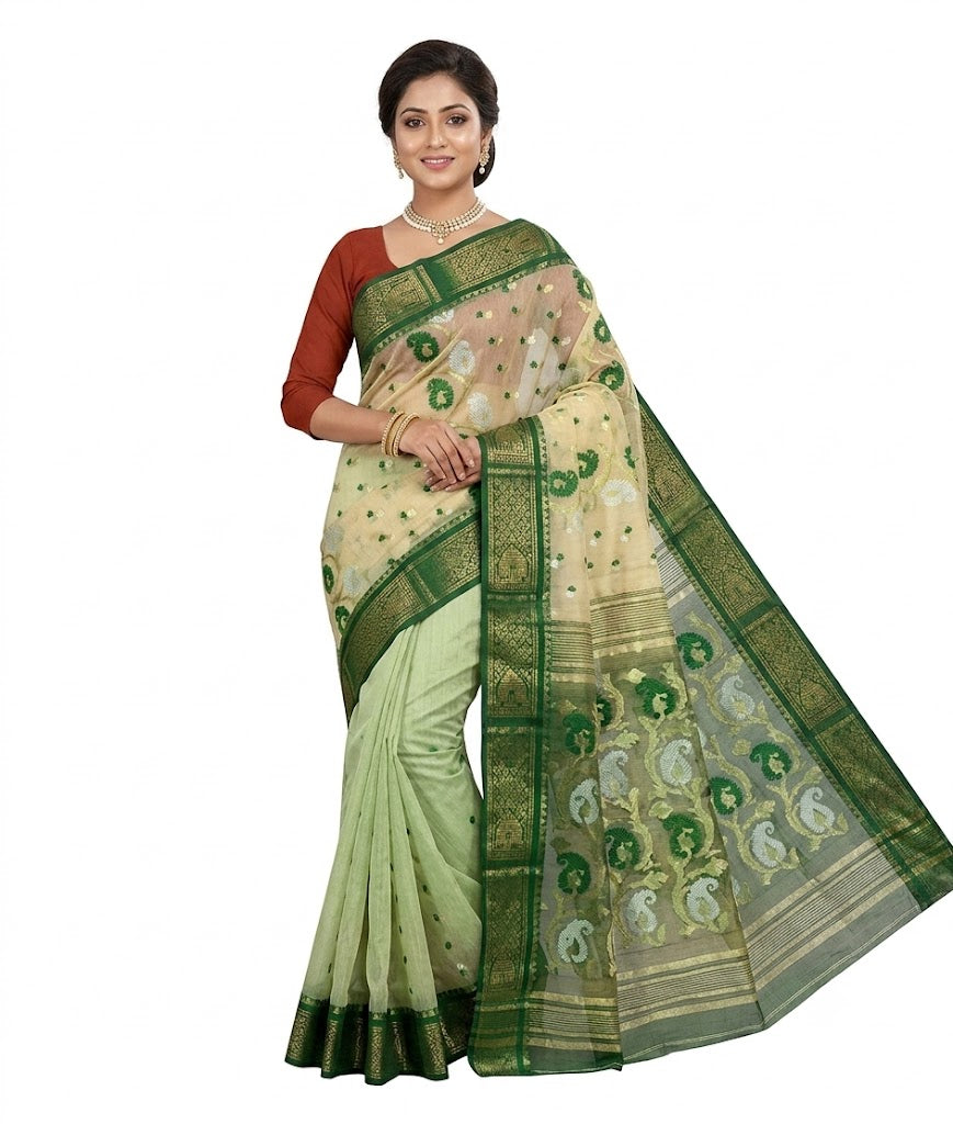 Pradip Fabrics presents you Handloom all over Tant Silk sarees