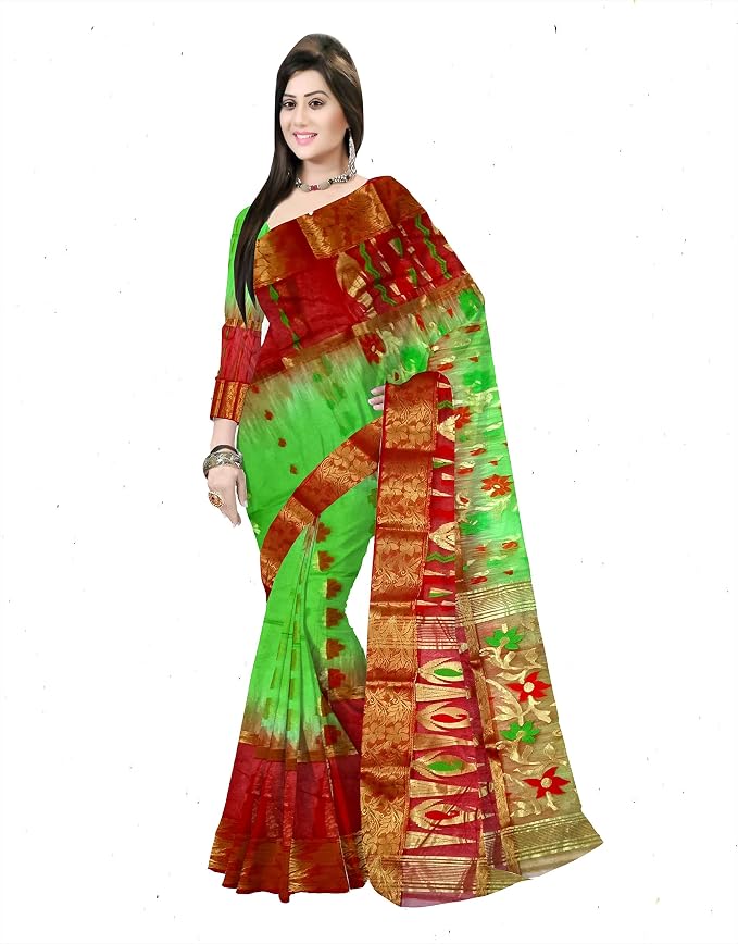 Pradip Fabrics Woven Tant Silk Blend Saree
