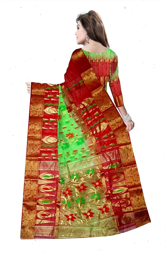 Pradip Fabrics Woven Tant Silk Blend Saree