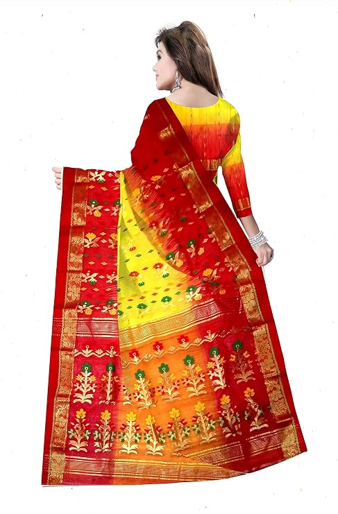 Pradip Fabrics Woven Tant Silk Blend Saree