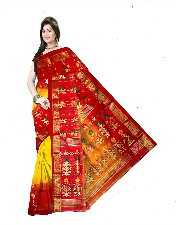 Pradip Fabrics Woven Tant Silk Blend Saree