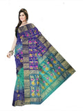 Pradip Fabrics Ethnic Women's Tant Silk Sky Blue and Blue colour Saree.