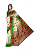 Pradip Fabrics Woven Tant Silk Blend Saree