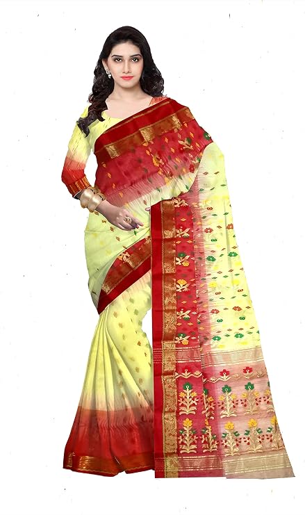 Pradip Fabrics Woven Tant Silk Blend Saree