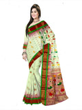 Pradip Fabrics Woven Tant Silk Blend Saree