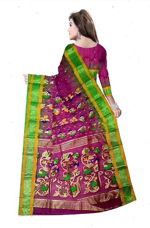 Pradip Fabrics Woven Tant Silk Blend Saree