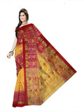 Pradip Fabrics Ethnic Women's Tant Silk Sky Blue and Blue colour Saree.