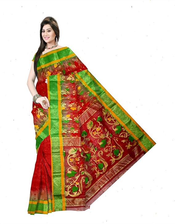 Pradip Fabrics Woven Tant Silk Blend Saree