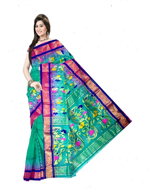 Pradip Fabrics Woven Tant Silk Blend Saree