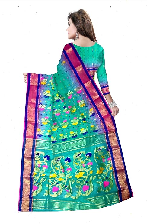 Pradip Fabrics Woven Tant Silk Blend Saree