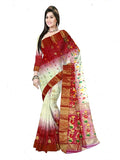 Pradip Fabrics Ethnic Women's Tant Silk Sky Blue and Blue colour Saree.