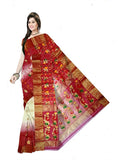 Pradip Fabrics Ethnic Women's Tant Silk Sky Blue and Blue colour Saree.