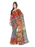 Pradip Fabrics Ethnic Women's Tant Silk Sky Blue and Blue colour Saree.